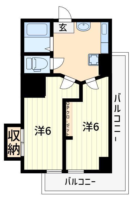 PHILIA(2DK/3階)の間取り写真
