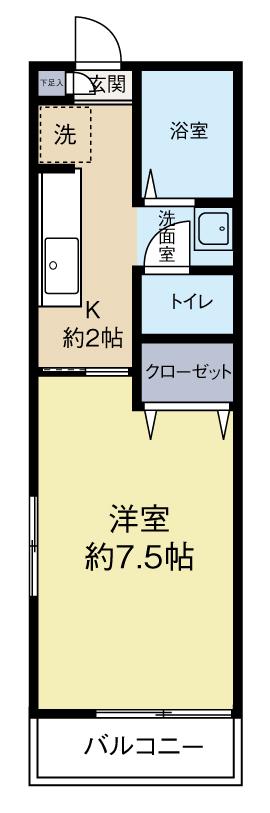 柴田ビル(1K/2階)の間取り写真