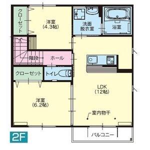 ミハラデュオL・M(2LDK/2階)の間取り写真
