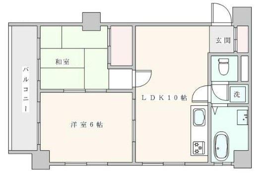 駒込台ハイツT棟(2LDK/4階)の間取り写真