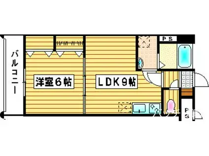 ロイヤル神屋(1LDK/2階)の間取り写真