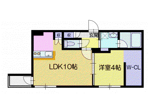 ヴィスタソルマーレ(1LDK/3階)の間取り写真