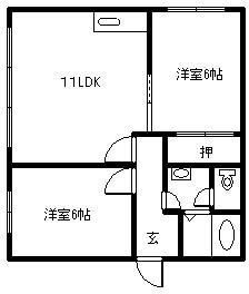 ドリームハイツ友光5(2LDK/1階)の間取り写真