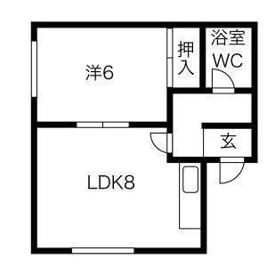 クローバーハイツ(1DK/2階)の間取り写真