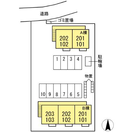 ヴィレッジロイヤル中央台吉野谷 B(1LDK/2階)の間取り写真