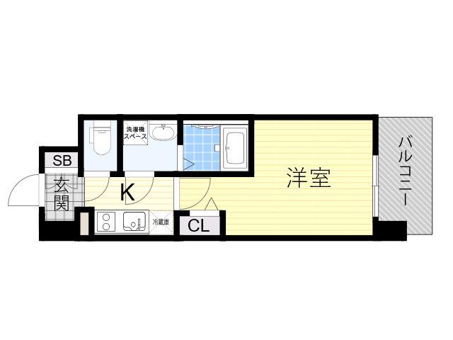 レジュールアッシュ桜宮リバーコート(1K/4階)の間取り写真