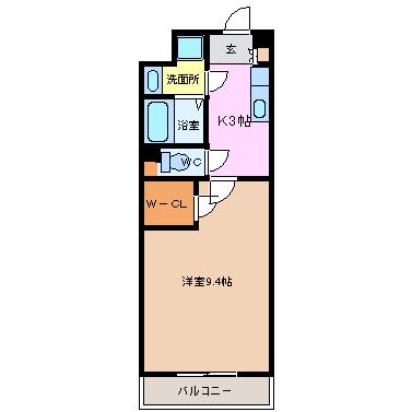 S-FORT四日市元町(1K/2階)の間取り写真