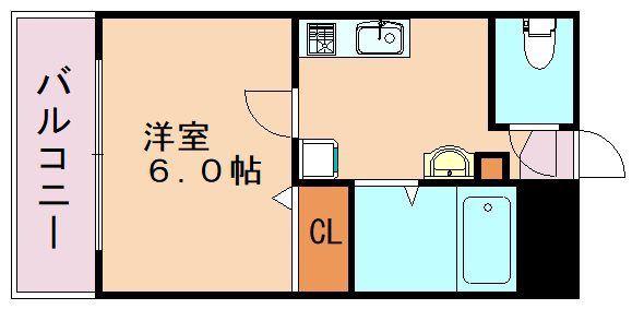 ホワイトシャトー清水弐番館(1K/5階)の間取り写真