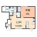 アメニティー秦野市今泉アパート(1LDK/1階)の間取り写真