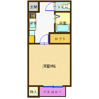 アンジェリックC(1K/2階)の間取り写真