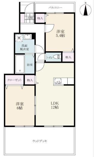 アイン久保泉(2LDK/1階)の間取り写真