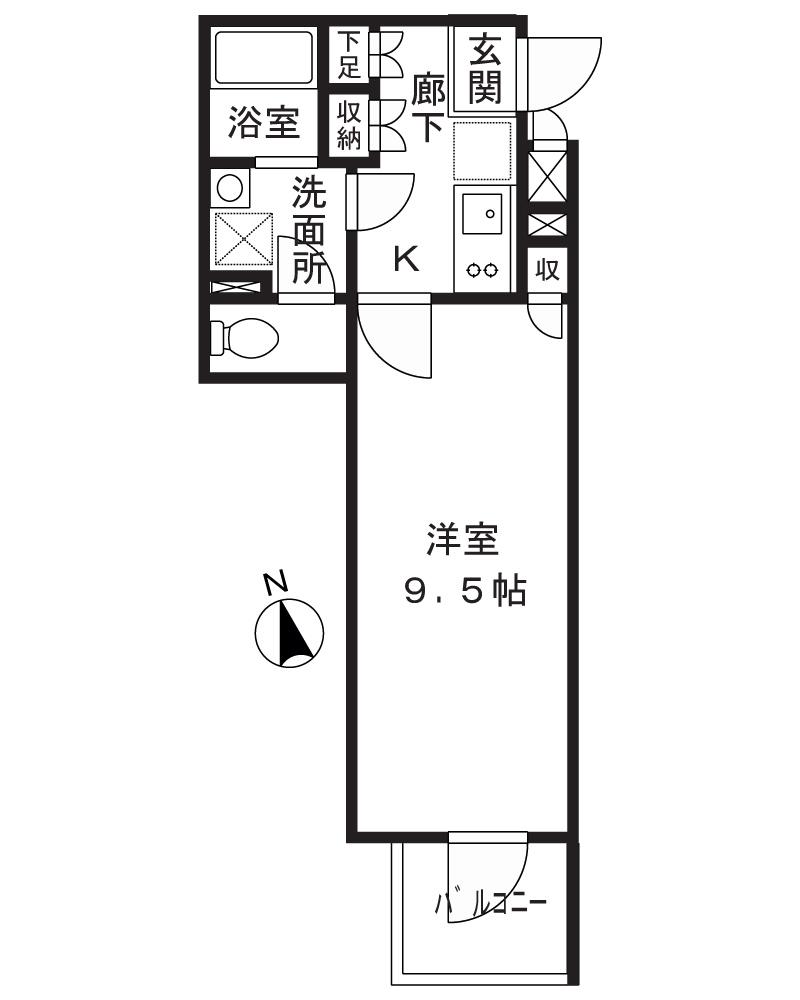 EDIAN武蔵小山(1K/3階)の間取り写真