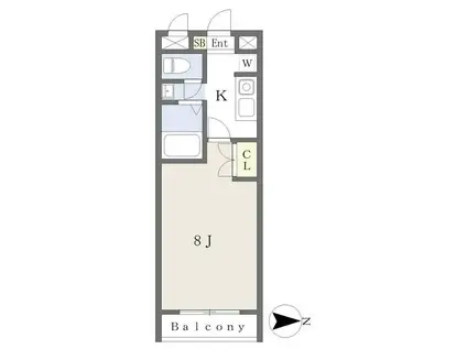 K-STYLE(1K/1階)の間取り写真