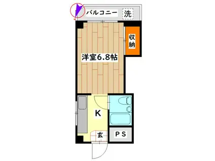 リバーサイドマンション杉崎(1K/3階)の間取り写真