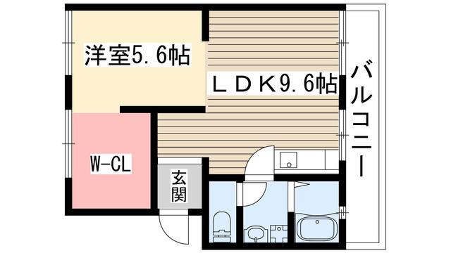 ロンサール高間(1SLDK/3階)の間取り写真