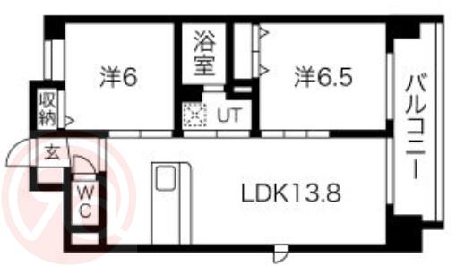 FDS GLANZ(2LDK/10階)の間取り写真