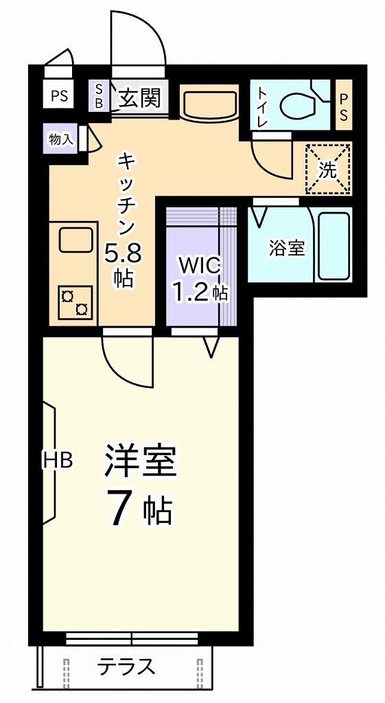 ストラッセ(1K/1階)の間取り写真