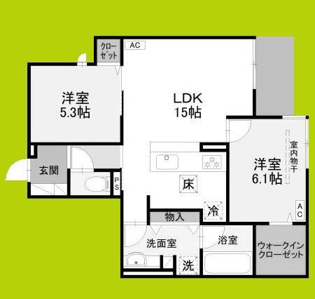 ドエルエミネンス達(2LDK/1階)の間取り写真