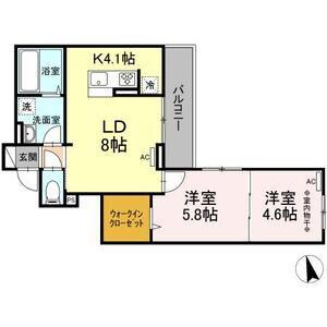 D-ROOM ARAI 7 RESIDENCE(2LDK/3階)の間取り写真
