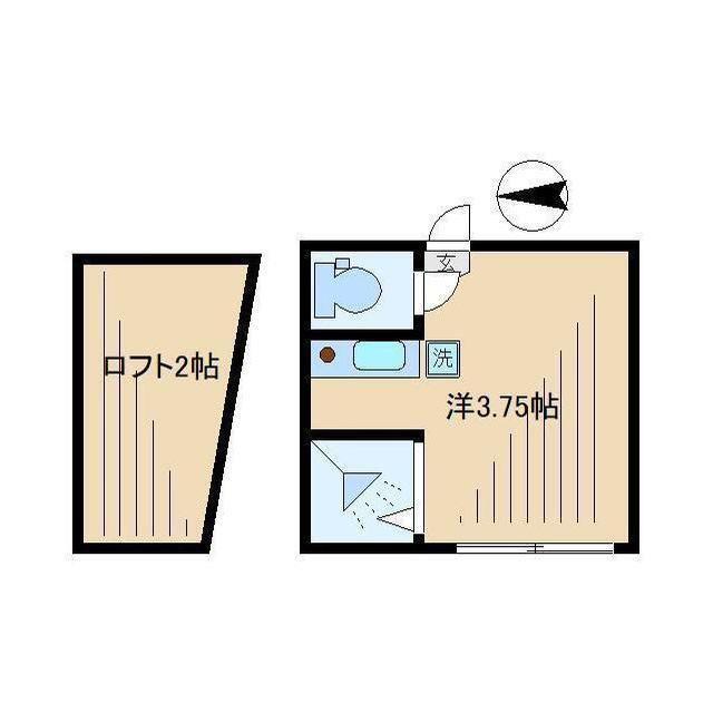 フェリスウィンディ(ワンルーム/2階)の間取り写真