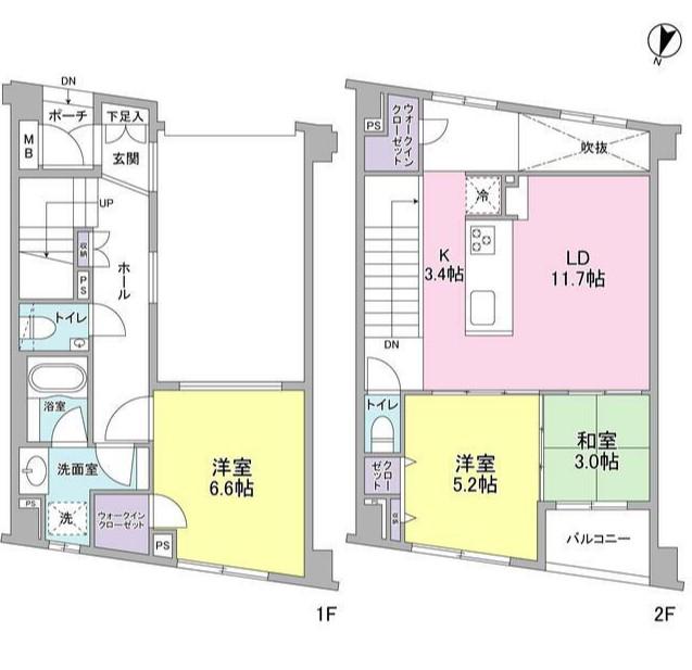 ソアラノーム碑文谷(3LDK/1階)の間取り写真