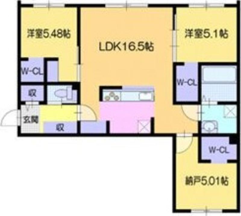 アーバス南円山(3LDK/4階)の間取り写真