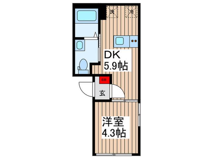 オレア浅草東(1DK/3階)の間取り写真