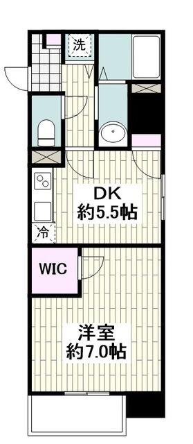 アジル湘南(1DK/2階)の間取り写真
