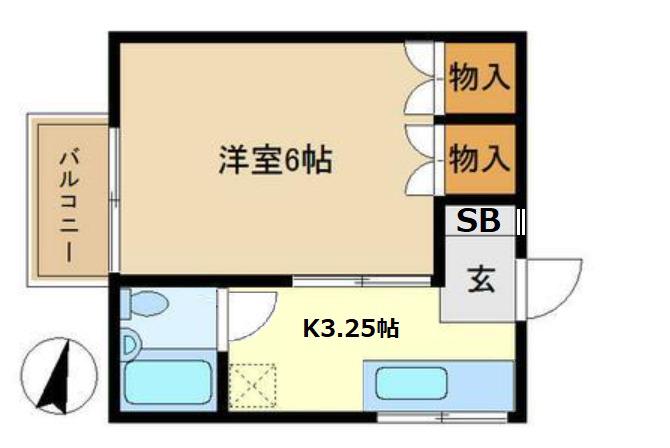 コーポハピネス(1K/1階)の間取り写真