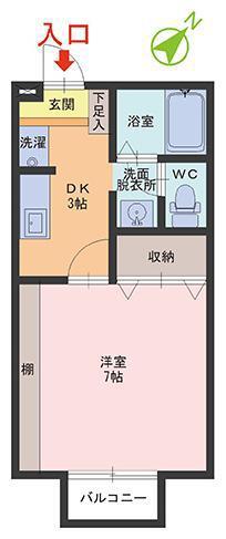 コーポ・ヤオサ(1DK/1階)の間取り写真
