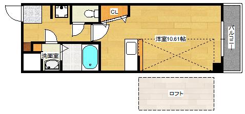 ファミーリエ昭和町(ワンルーム/2階)の間取り写真