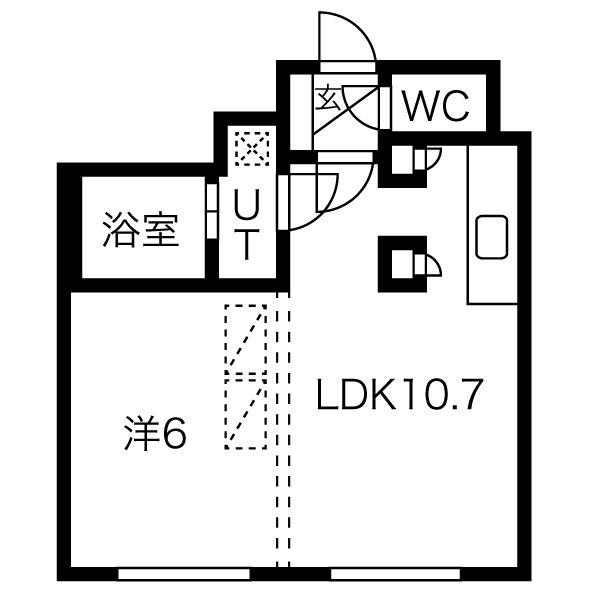 PROGRESS(1LDK/2階)の間取り写真