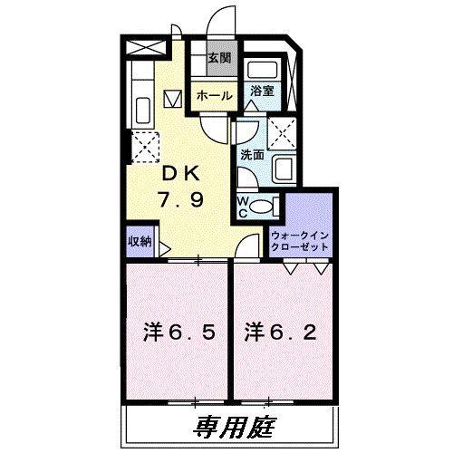 エトワールヒルズ(2DK/1階)の間取り写真