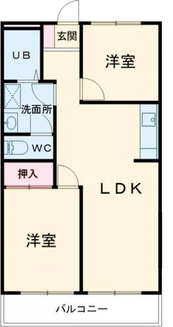 メゾンみついけ(2LDK/3階)の間取り写真