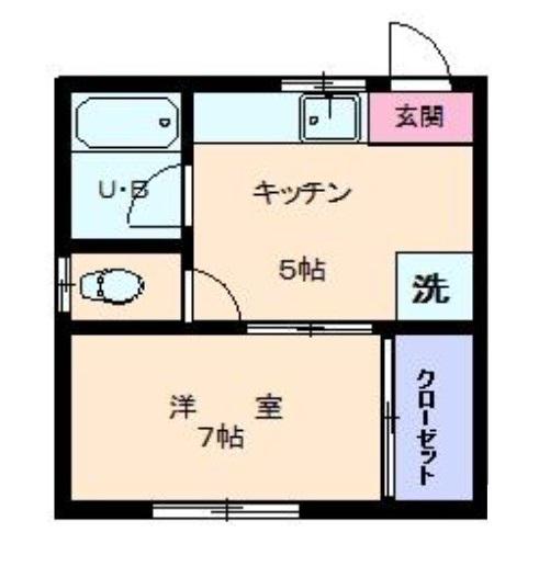 ツインハウス(1DK/1階)の間取り写真