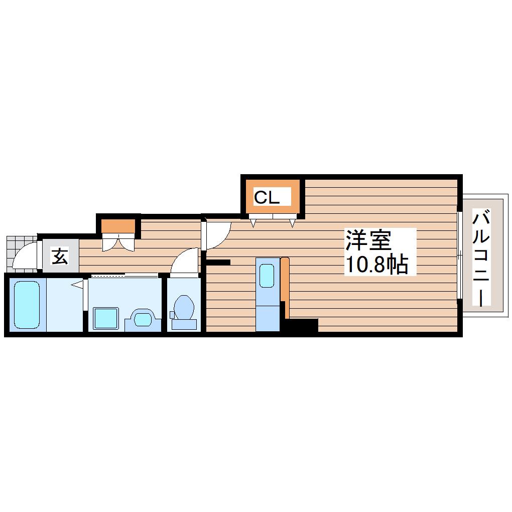 アマルシア(ワンルーム/1階)の間取り写真