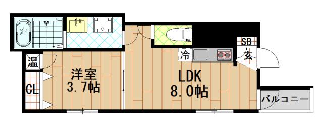 F ASECIA DIONE(1LDK/1階)の間取り写真