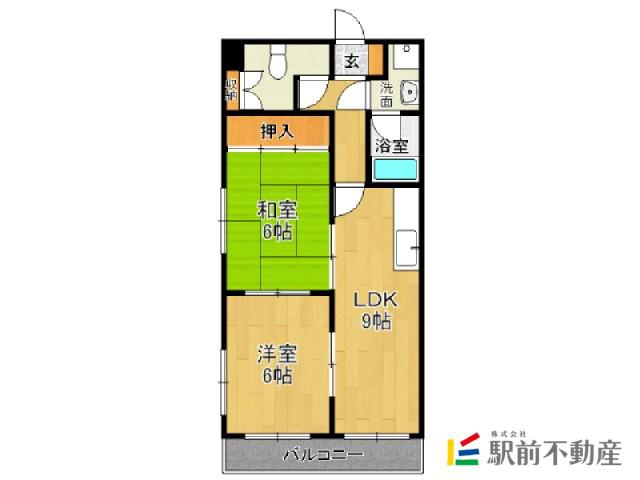 パレスJJ(2LDK/7階)の間取り写真