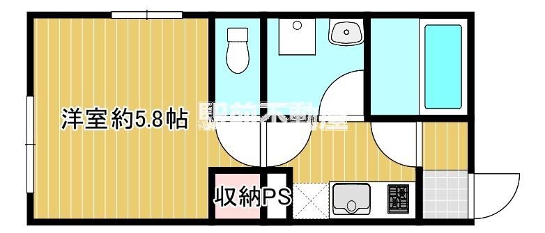 ラシックランテ上津(1K/2階)の間取り写真