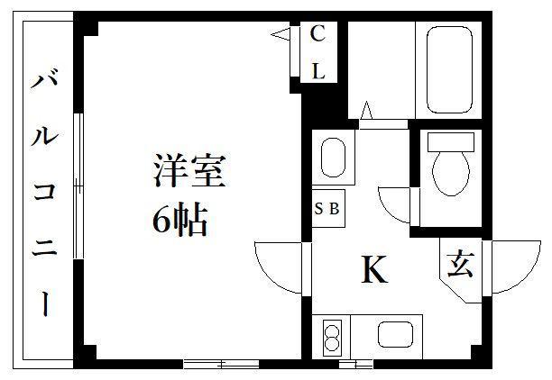 クレール赤坂(1K/2階)の間取り写真