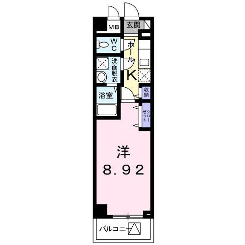ハイツ・コスモス(1K/3階)の間取り写真