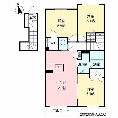 レガシー(3LDK/2階)の間取り写真