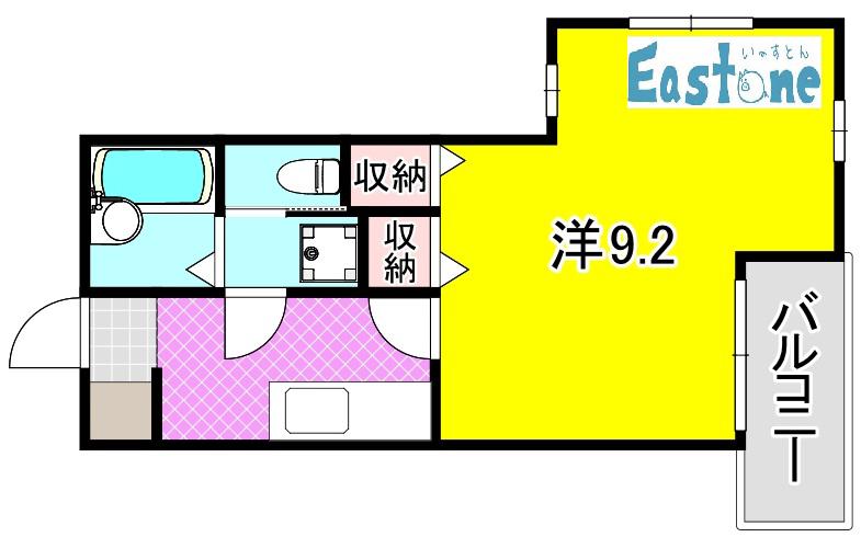 プレファランス平之町(1K/4階)の間取り写真