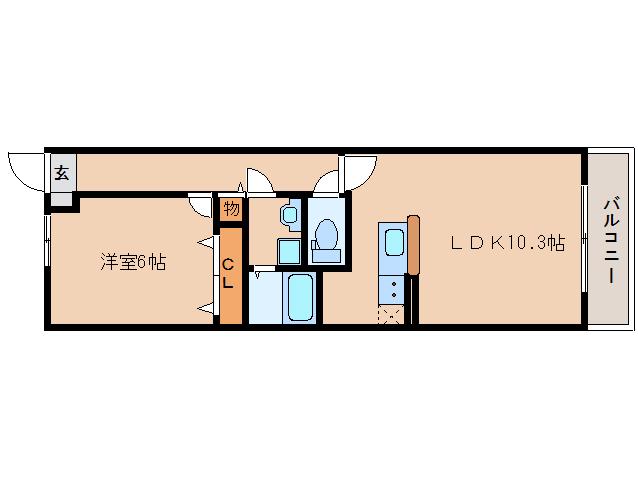 プラシード(1LDK/3階)の間取り写真