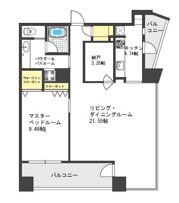 ザ タワー大阪レジデンス(1SLDK/4階)の間取り写真