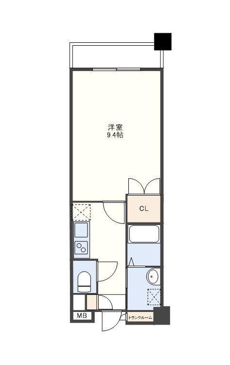 グランドアーク島瀬(1K/3階)の間取り写真