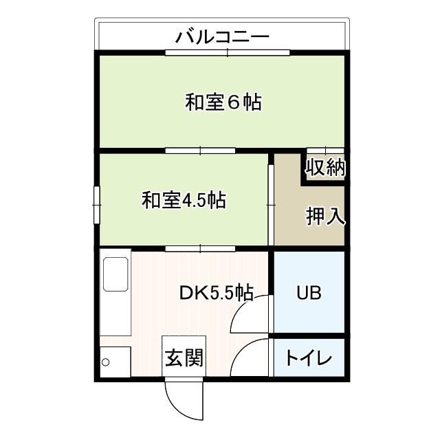 スマイルコーポQ(2K/1階)の間取り写真