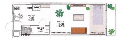 キャステルパル(1K/2階)の間取り写真