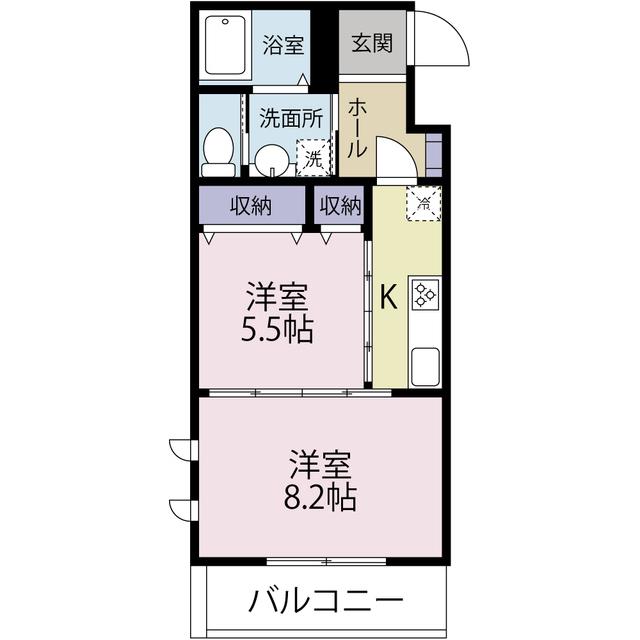 RIKI HOUSE(1DK/2階)の間取り写真