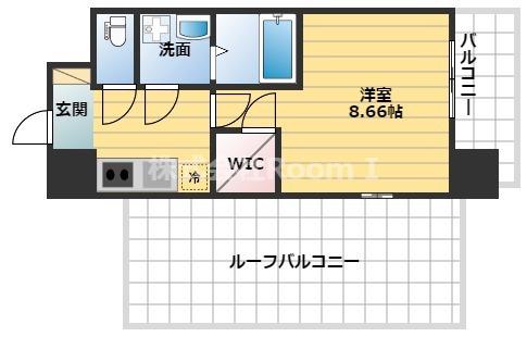 アーデン谷町(1K/12階)の間取り写真